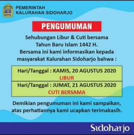 Pengumuman Libur Dan Cuti Bersama Tahun Baru Islam 1442 H