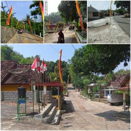 Menyongsong HUT RI Ke 77, Warga Serentak Pasang Bendera Dan Umbul-umbul