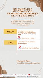 Songsong Dumadining Sidoharjo, Mulai Besok Akan Dilakukan Agenda Kegiatan Ini