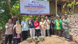 Lurah Sidoharjo Menghadiri Kegiatan Peletakan Batu Pertama Tandon Air Di Padukuhan Prigi