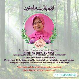 Kabar Duka, Istri Anggota Polsek Tepus Meninggal Dunia