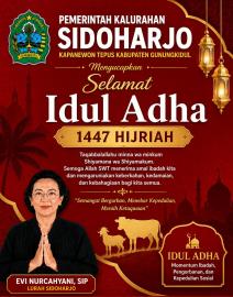 Pemerintah Kalurahan Sidoharjo Ucapkan Selamat Hari Raya Idul Adha 1447 H